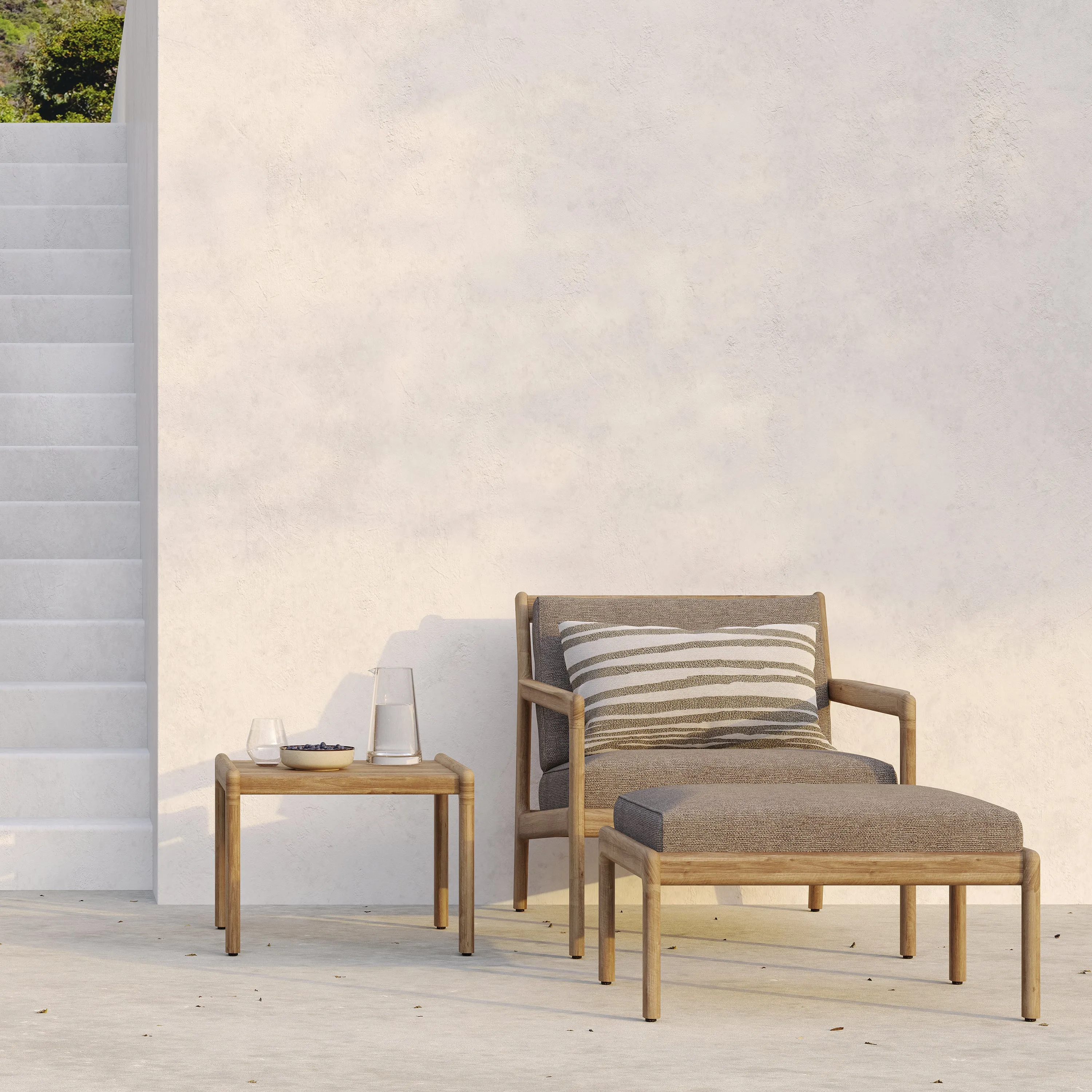 Jack Outdoor Lounge Chair and Ottoman