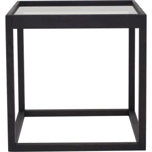 Klassik Studio K Cube Side Table Black Oak, Smoked Glass