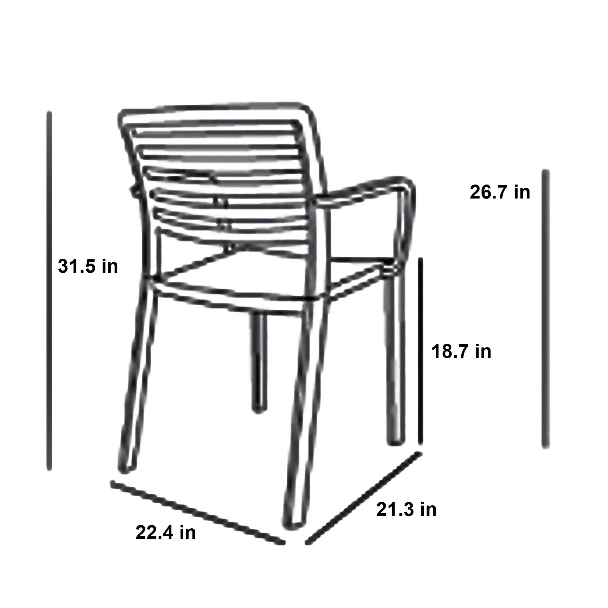 Lama Stacking Dining Armchair (Set of 4)