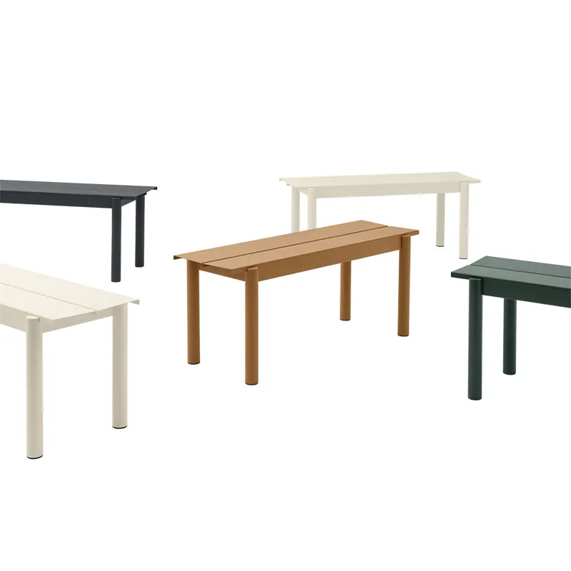 Linear Steel Bench, Black 110cm