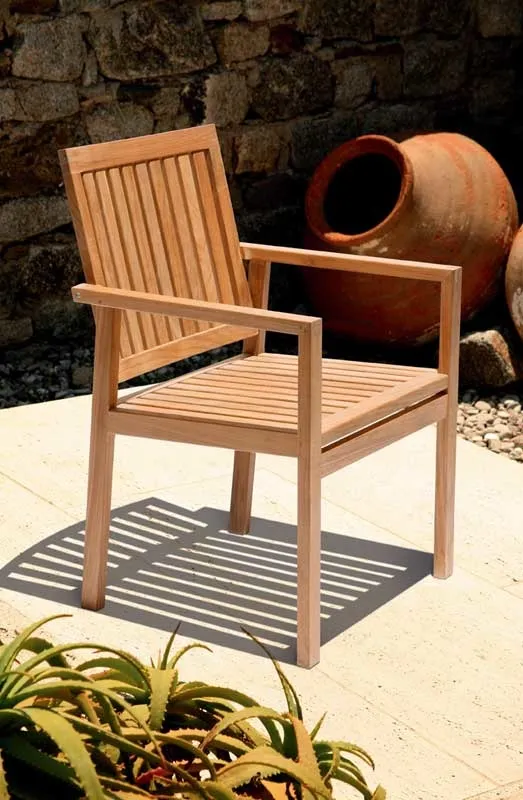 Linear Teak Armchair