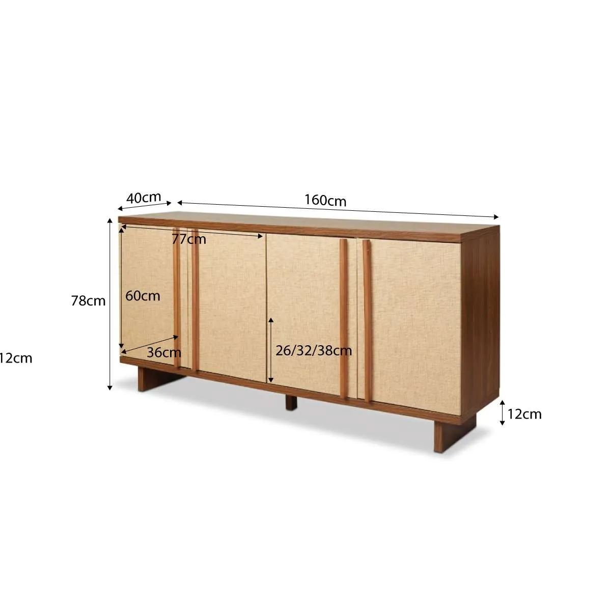 Minato Textured Buffet - Walnut Mocka