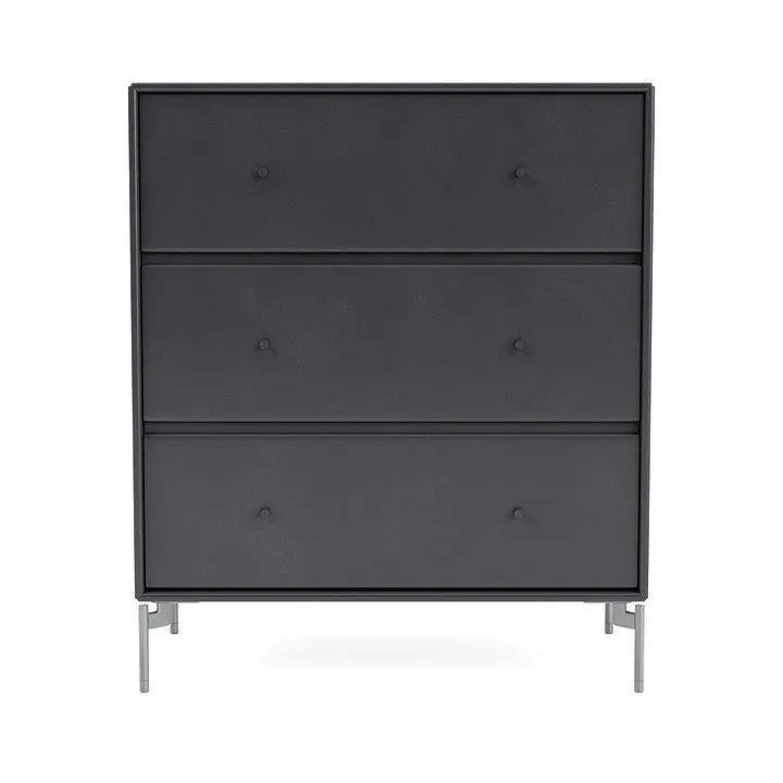 Montana Carry Dresser With Legs, Carbon Black/Matt Chrome