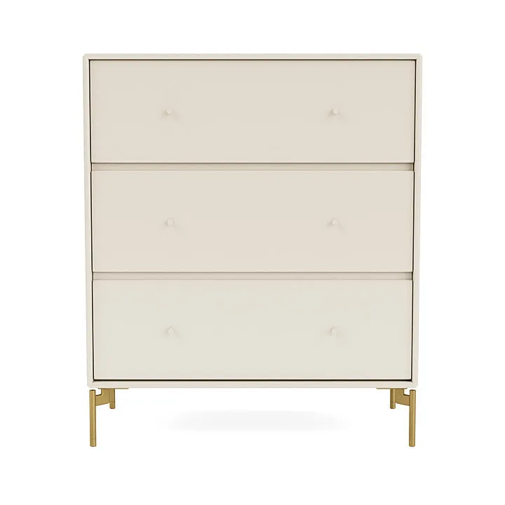 Montana Carry Dresser With Legs, Oat/Brass