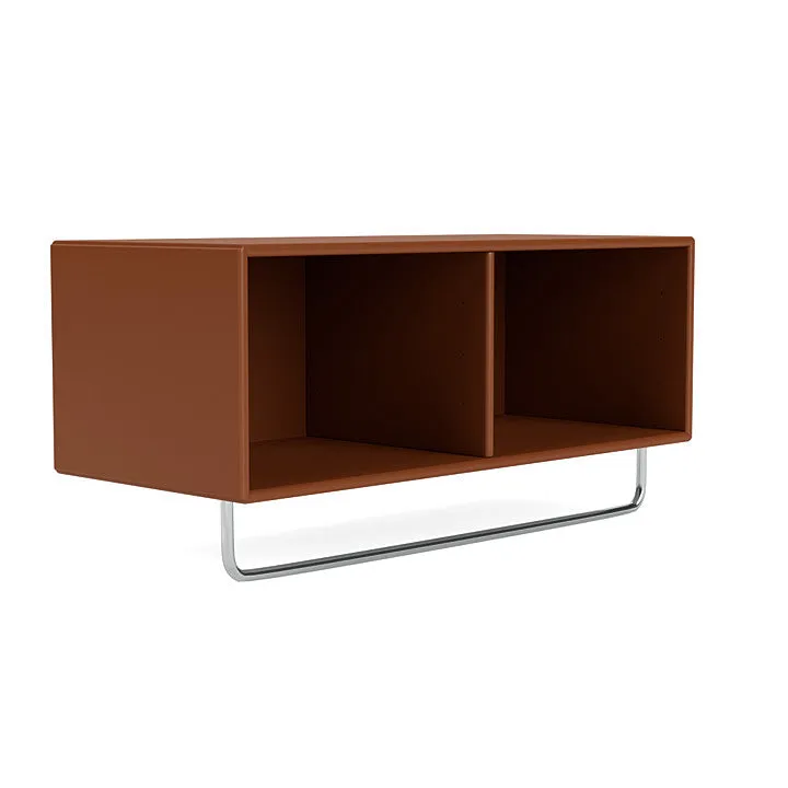 Montana Coat Shelf With Clothes Rack, Hazelnut Brown
