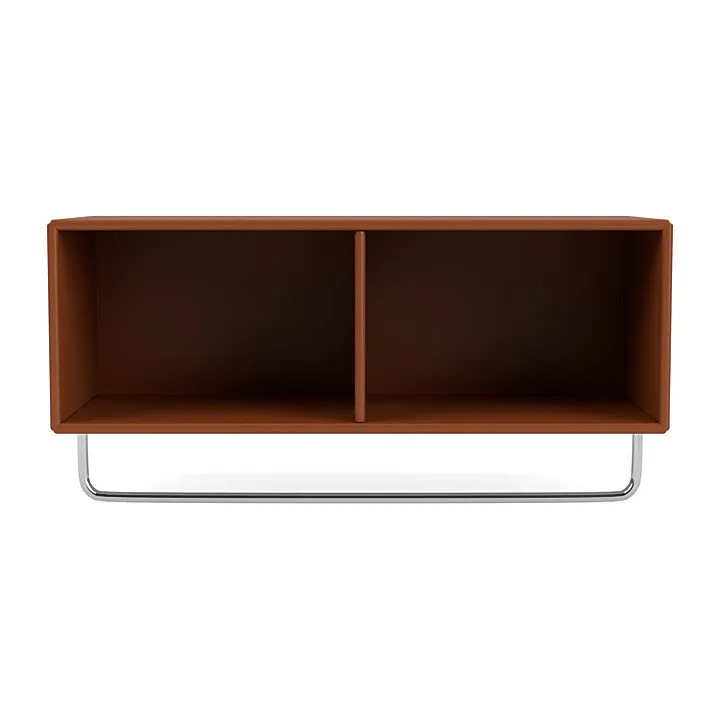 Montana Coat Shelf With Clothes Rack, Hazelnut Brown
