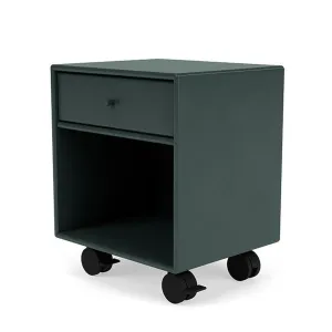 Montana Dream Nightstand With Castors, Black Jade