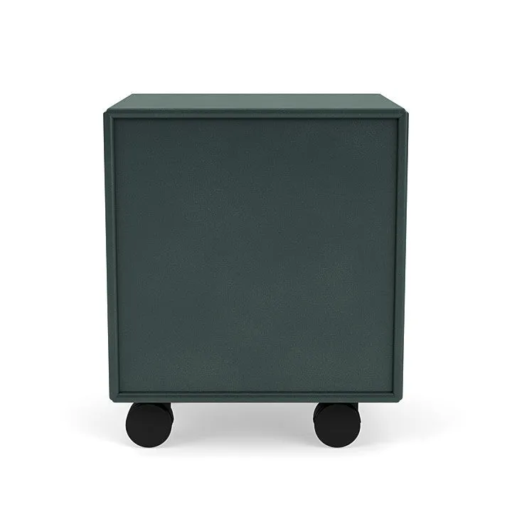 Montana Dream Nightstand With Castors, Black Jade