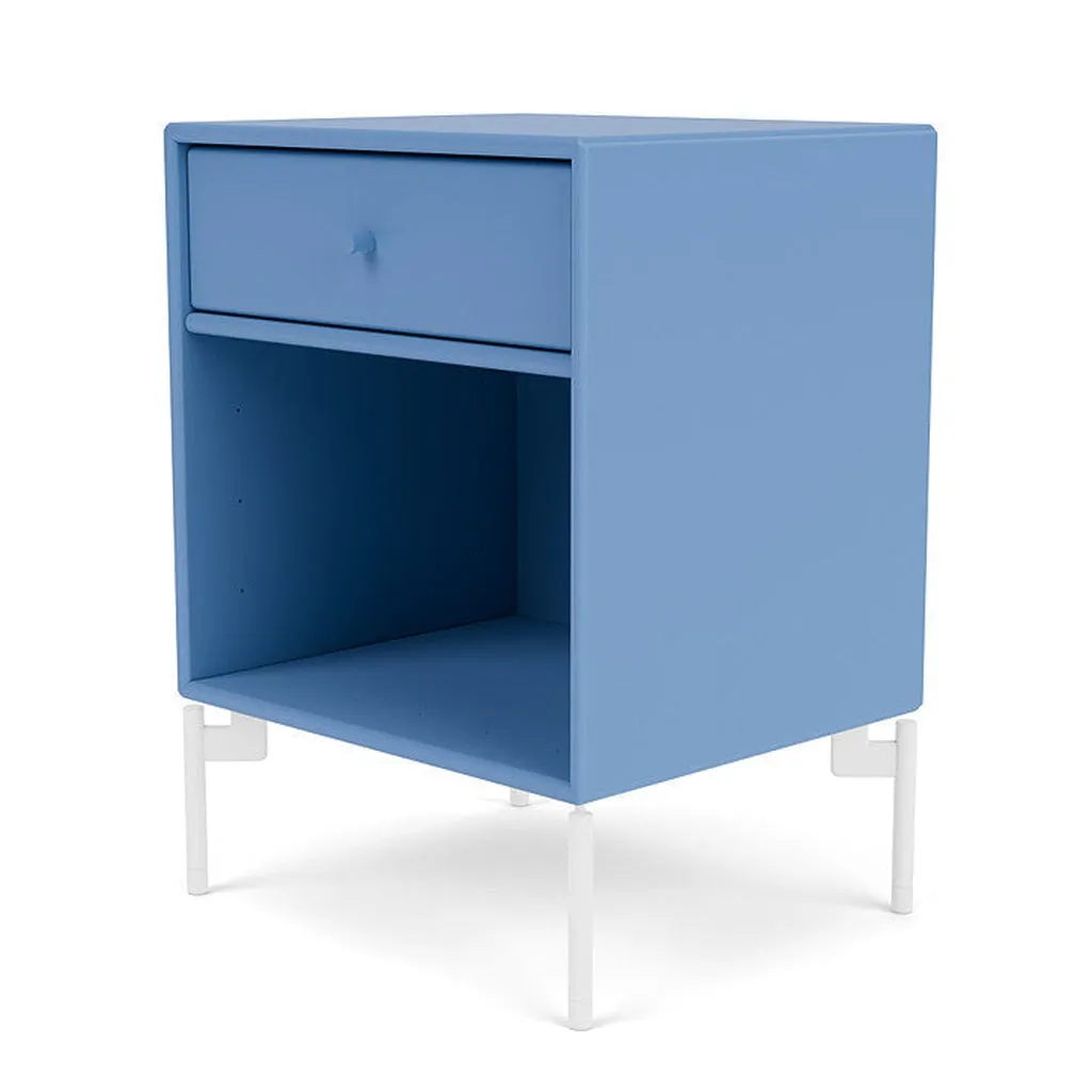 Montana Dream Nightstand With Legs, Azure Blue/Snow White