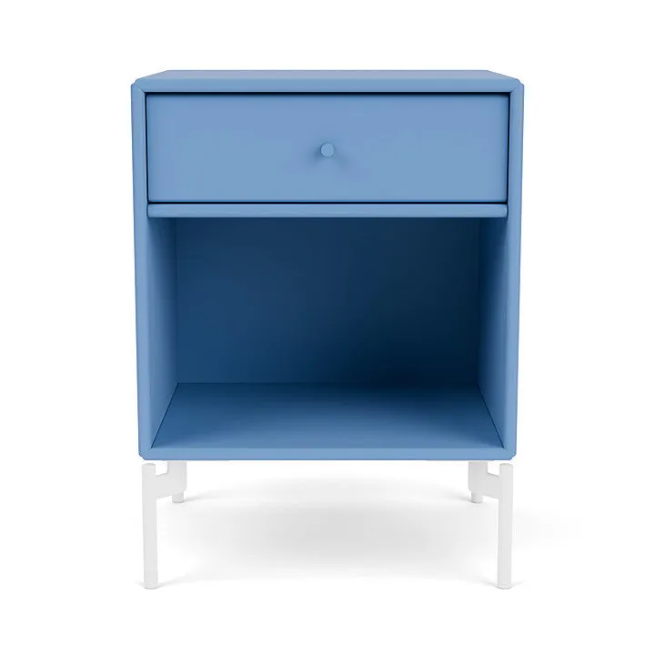 Montana Dream Nightstand With Legs, Azure Blue/Snow White
