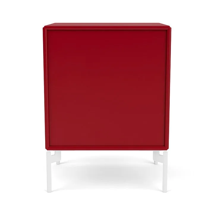 Montana Dream Nightstand With Legs, Beetroot/Snow White