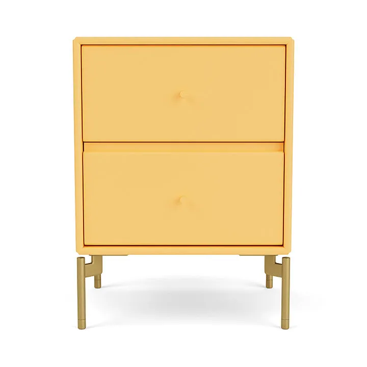 Montana Drift Drawer Module With Legs, Acacia/Brass