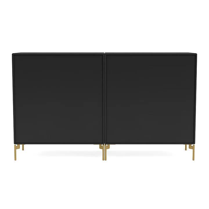 Montana Pair Classic Sideboard With Legs, Black/Brass