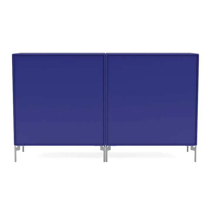 Montana Pair Classic Sideboard With Legs, Monarch Blue/Matt Chrome