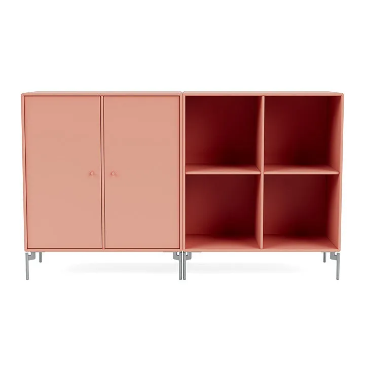 Montana Pair Classic Sideboard With Legs, Rhubarb/Matt Chrome