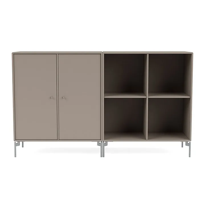 Montana Pair Classic Sideboard With Legs, Truffle/Matt Chrome