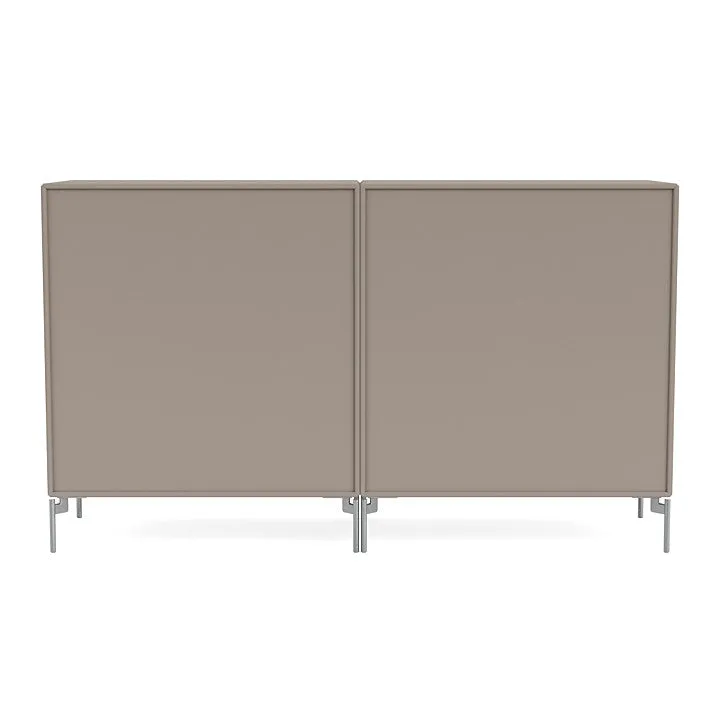 Montana Pair Classic Sideboard With Legs, Truffle/Matt Chrome