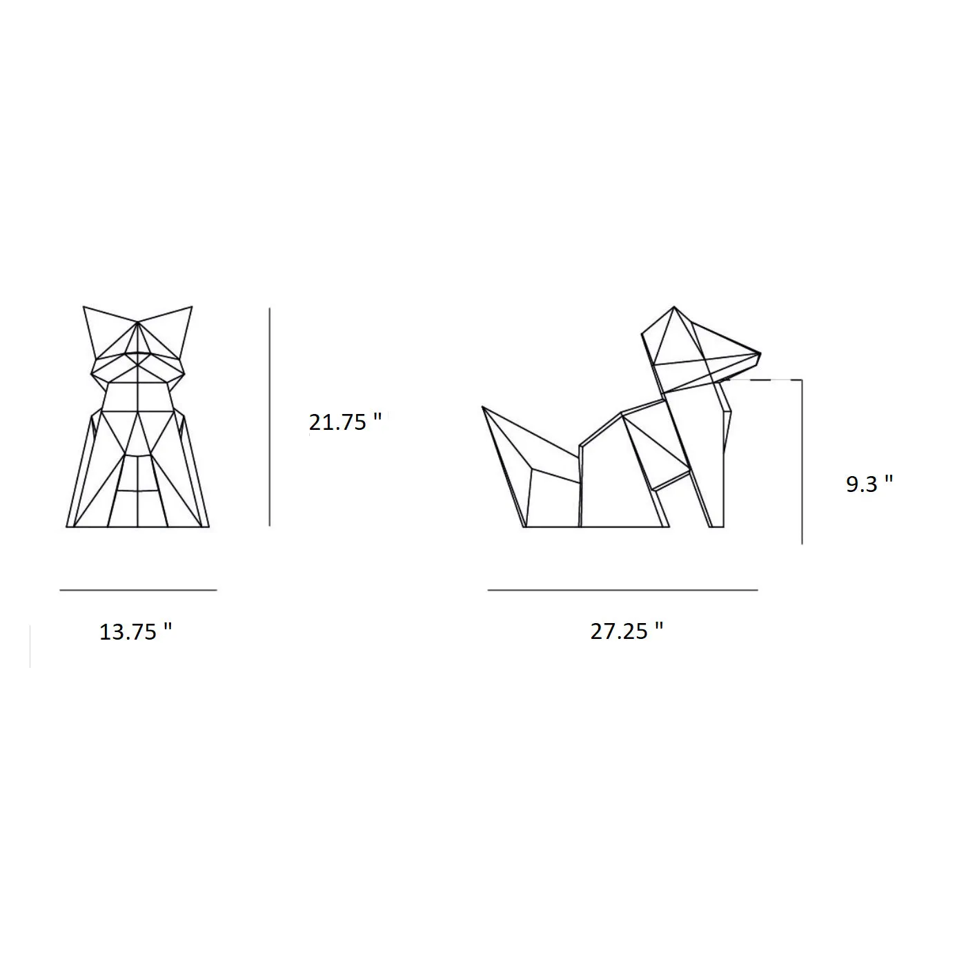 Origami Kitsune Statue