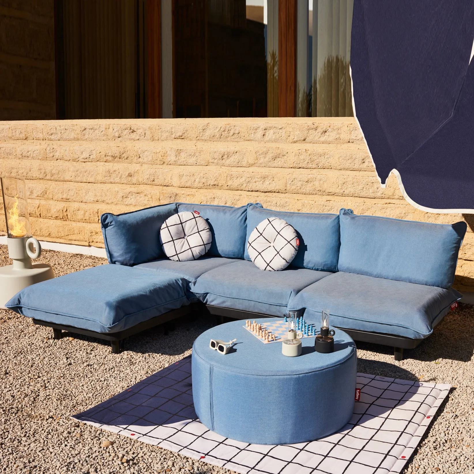 Paletti 3 Seater with Ottoman Outdoor Lounge Set
