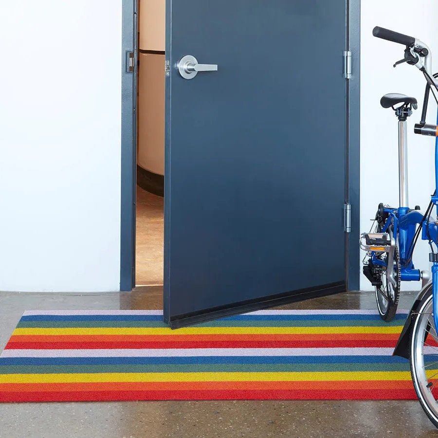 Rainbow Stripe Indoor/Outdoor Shag Floormat