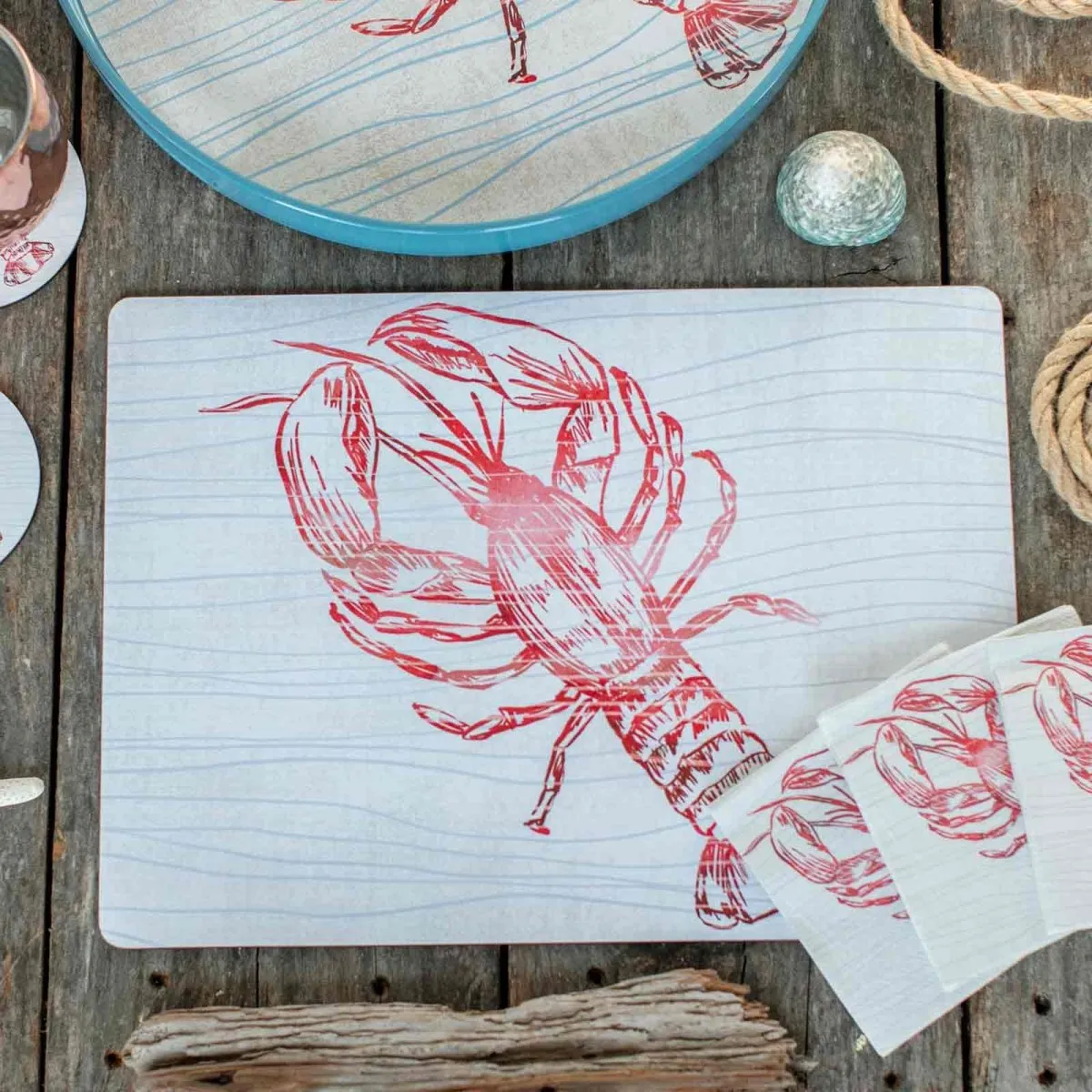 Red Lobby Art Placemats - Set of 4