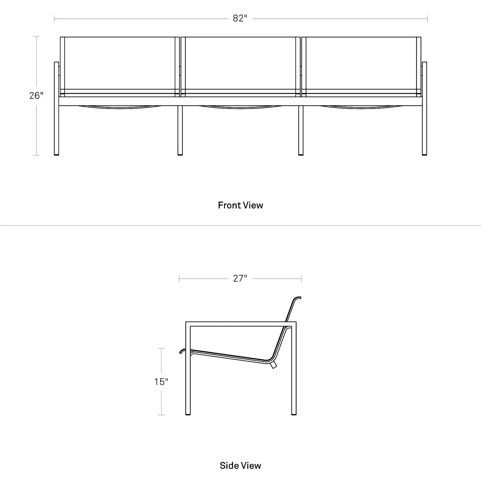 Skiff Outdoor 3 Seat Sofa