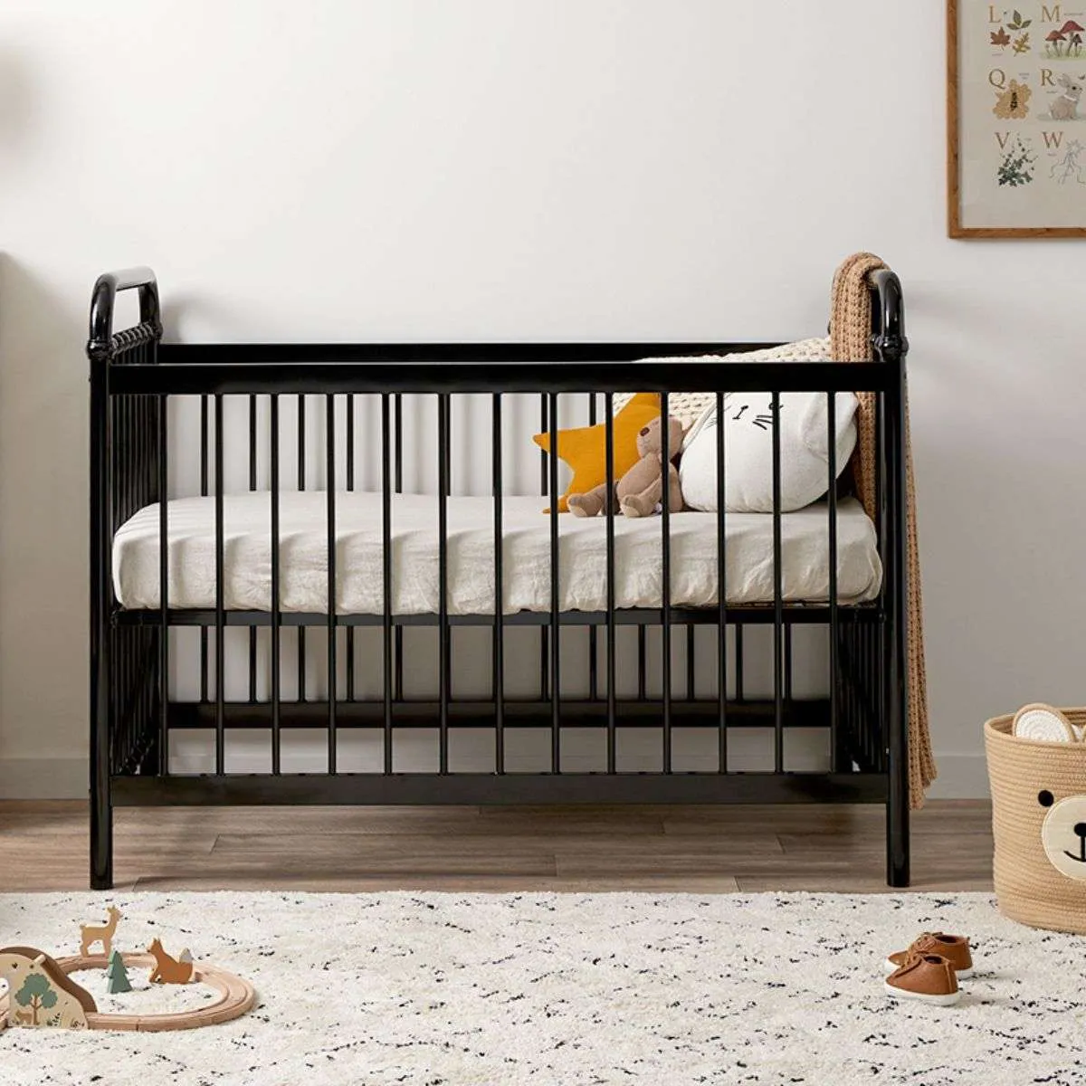 Sonata Black 3-in-1 Cot Conversion Bundle Mocka