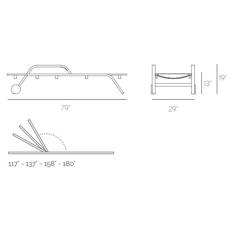 Stack Chaiselongue with Arms and Wheels