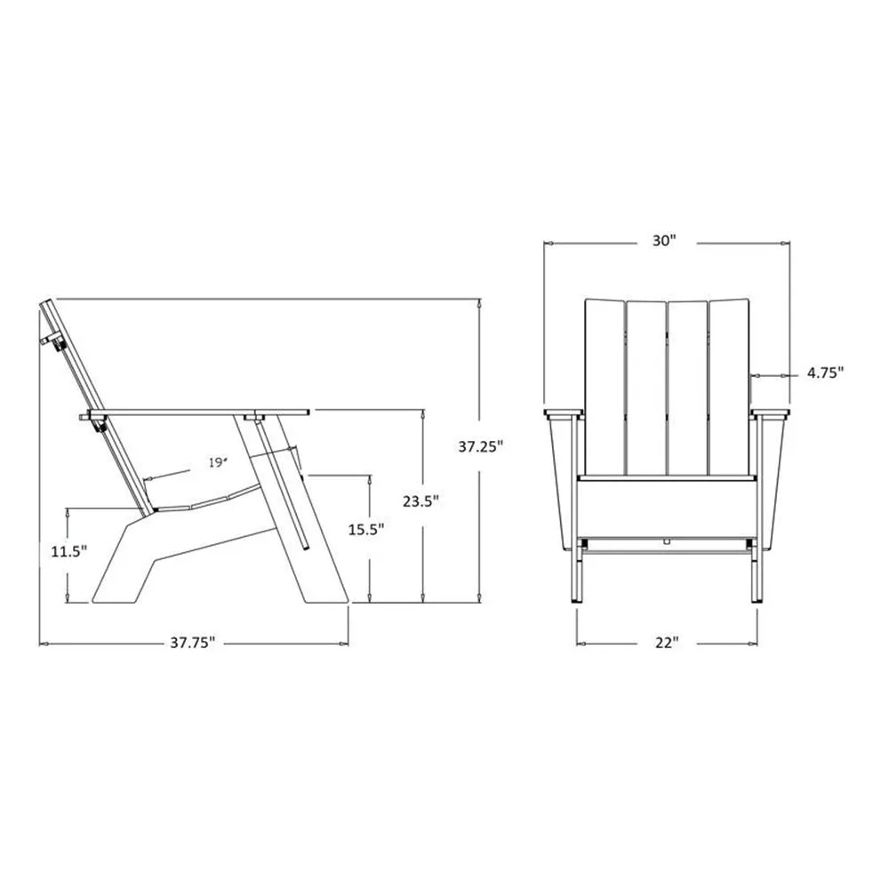 Tall Adirondack Flat Chair
