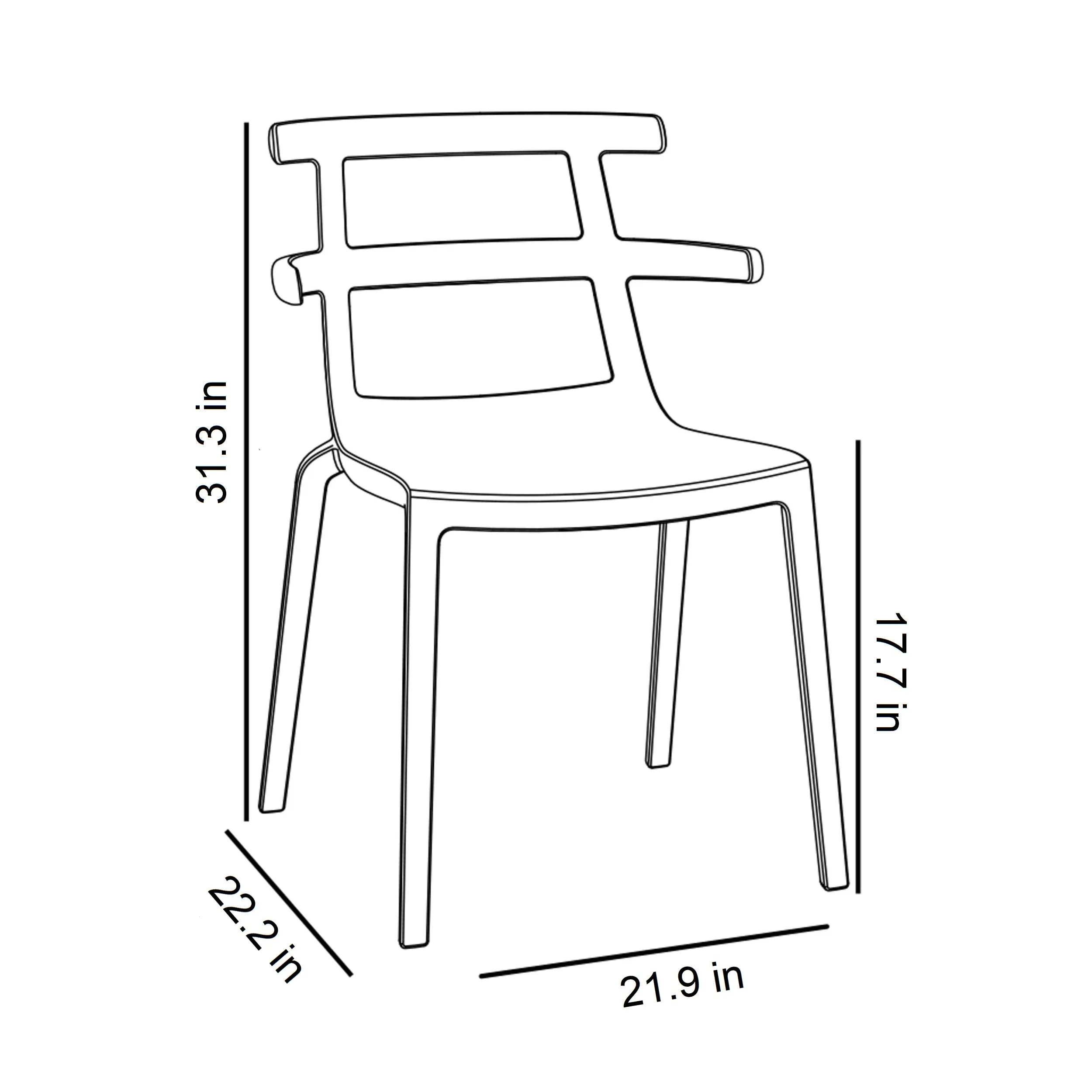 Tokyo Eco Recycled Stacking Chair (Set of 4)