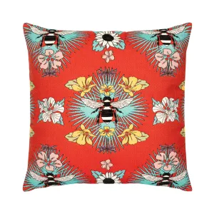 Tropical Bee Outdoor Pillow