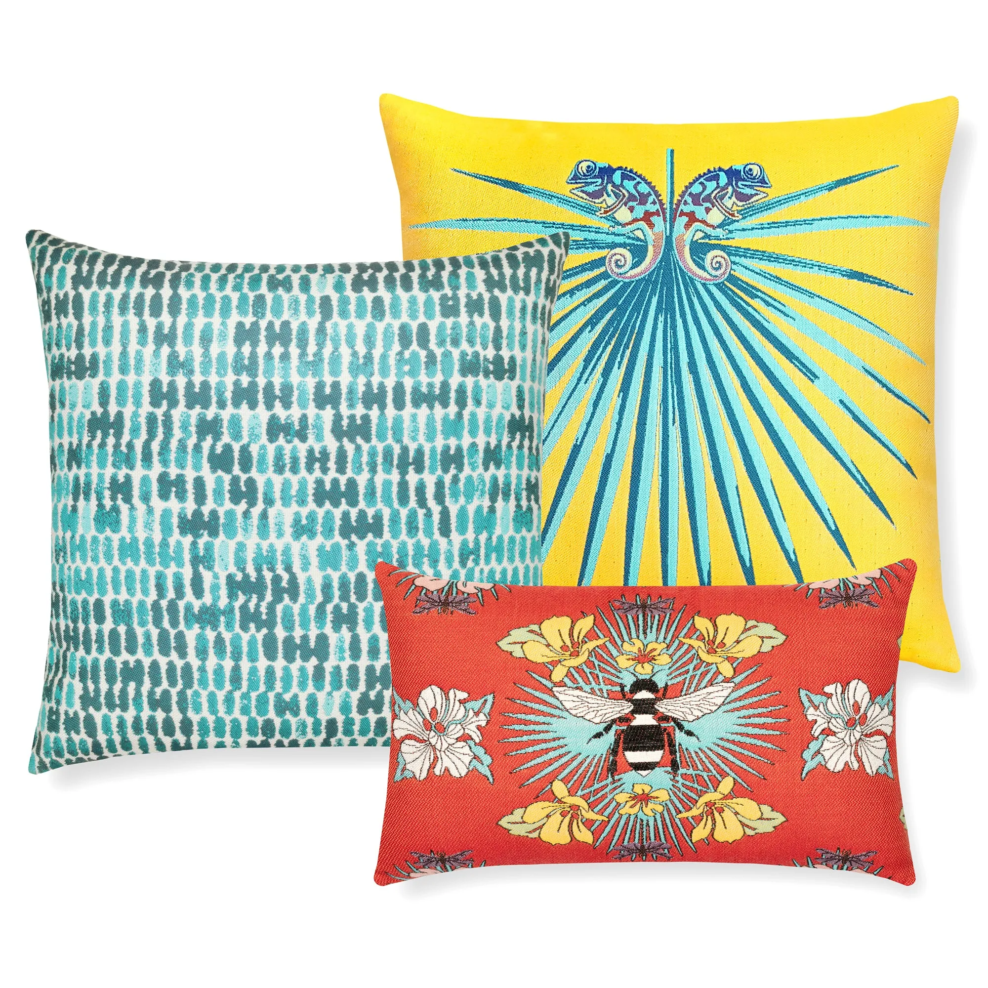 Tropical Bee Outdoor Pillow