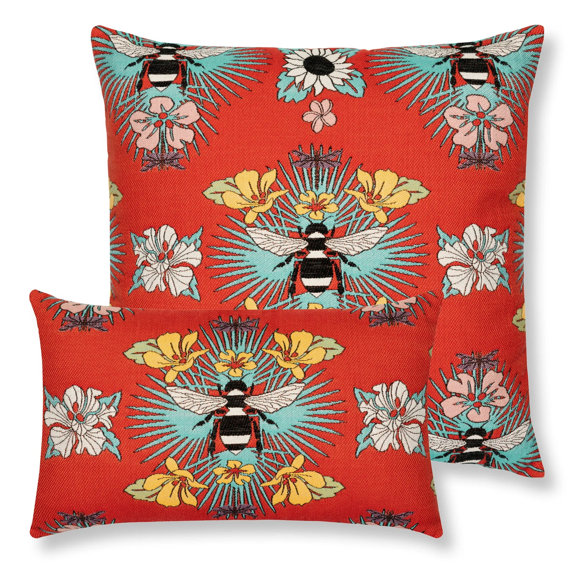Tropical Bee Outdoor Pillow