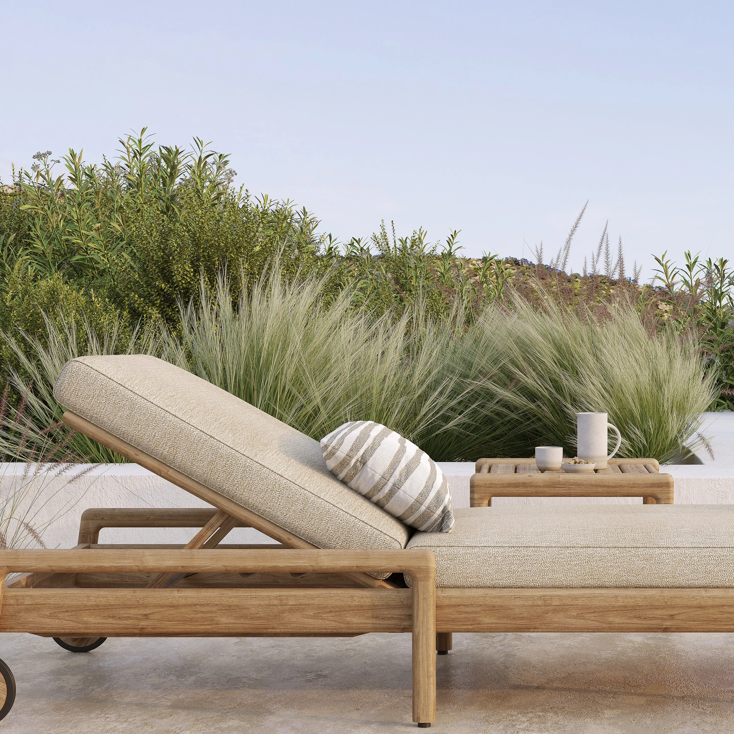 White Stripes Outdoor Pillow (Set of 2)